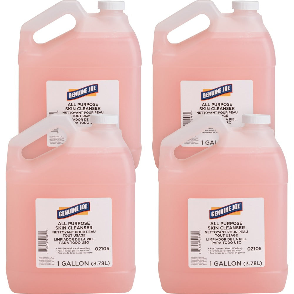 Image of Genuine Joe Hand Soap Lotion, Dispenser Refill, 1Gal, 4/CT, Pink