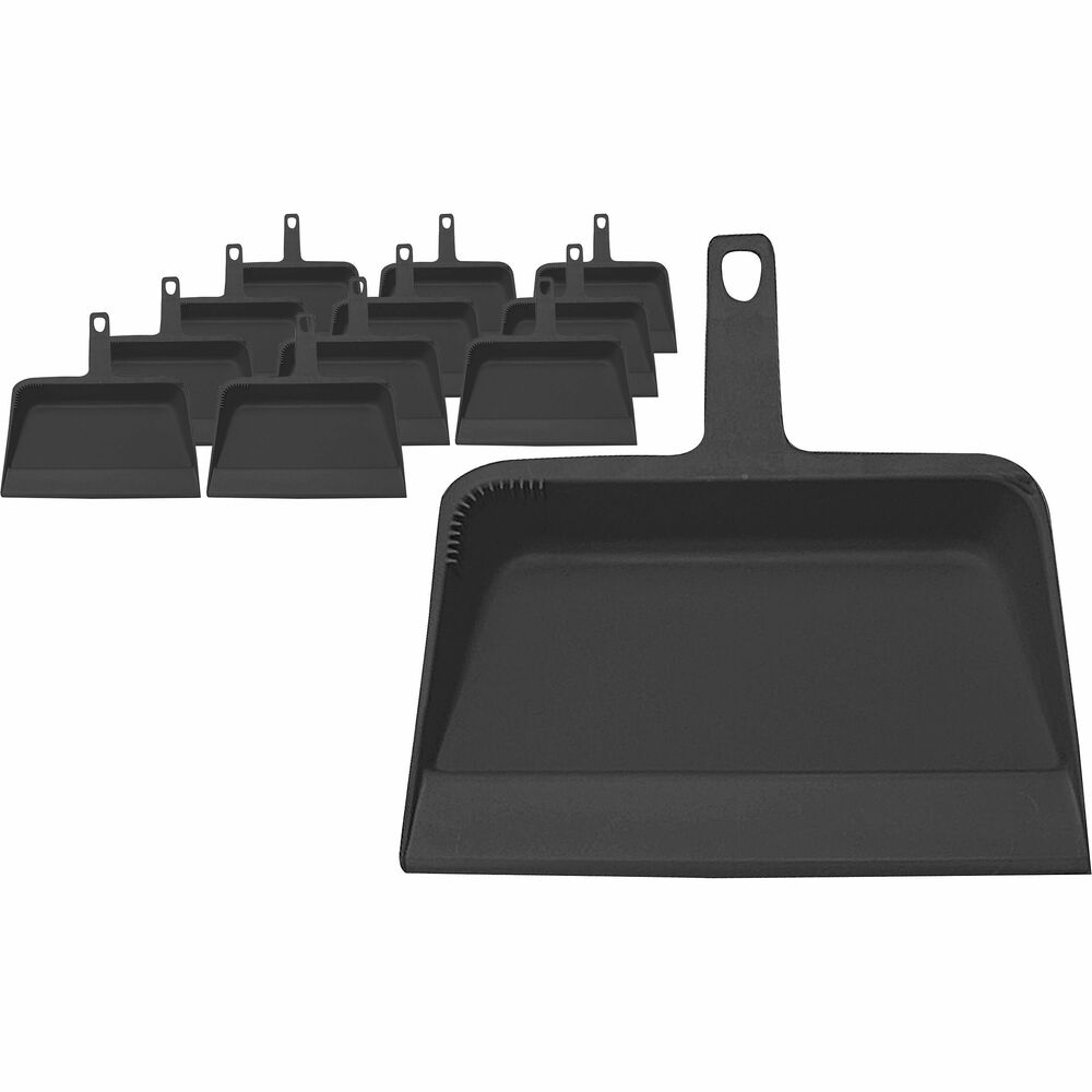Image of Genuine Joe Dust Pan, Heavy-Duty Plastic, 12", 12/CT, Black