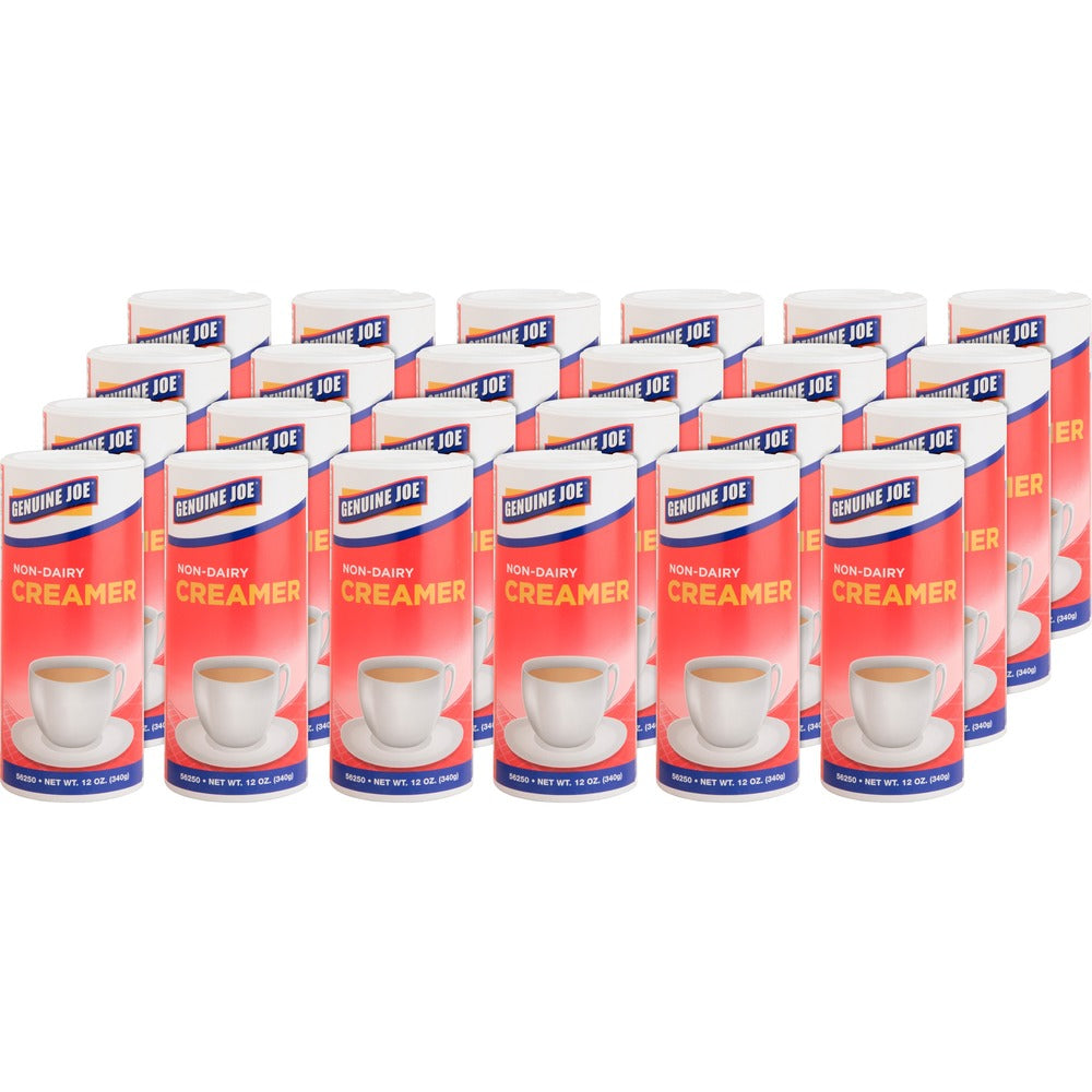 Image of Genuine Joe NonDairy Creamer,Powdered,Canister,12 oz,3/PK,8PK/CT,WE