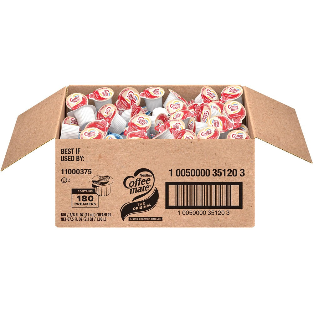 Image of Nestle USA Coffee Creamers, Liquid, 0.38oz Singles, 180/CT, Original