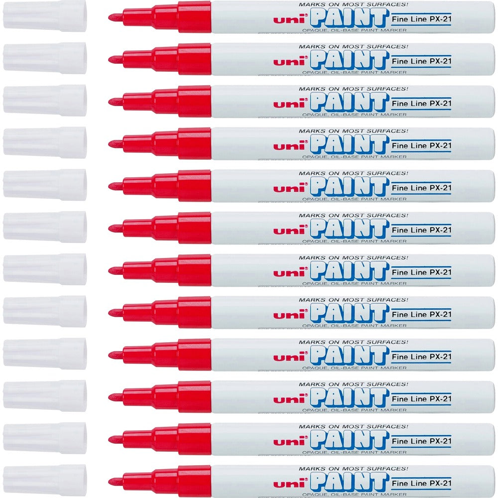 Image of uni-ball Corporation Marker, Paint, Oil-Based, Fine Point, Red