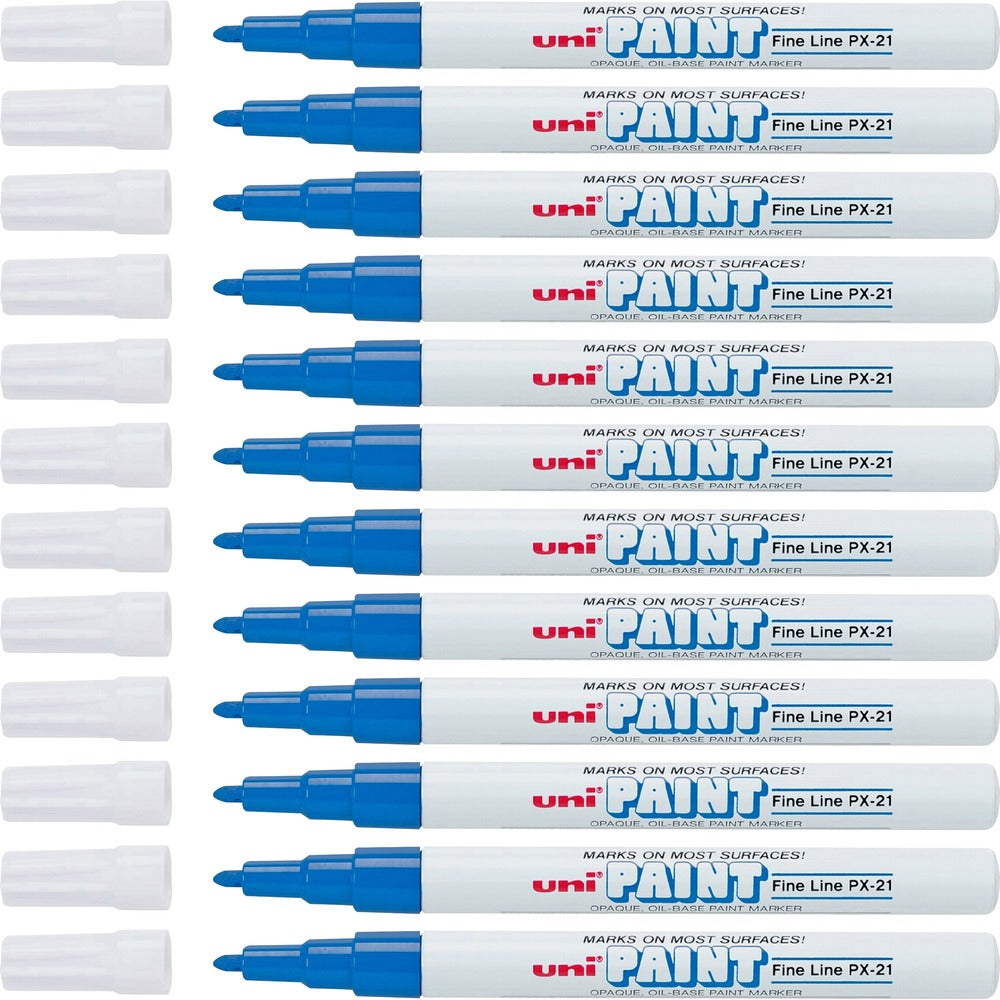Image of uni-ball Corporation Marker, Paint, Oil-Based, Fine Point, Blue