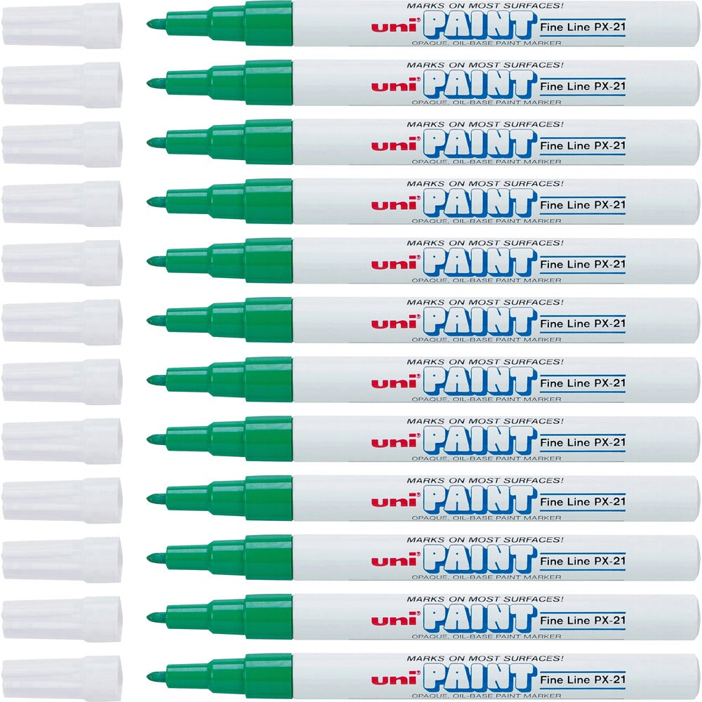 Image of uni-ball Corporation Marker, Paint, Oil-Based, Fine Point, Green