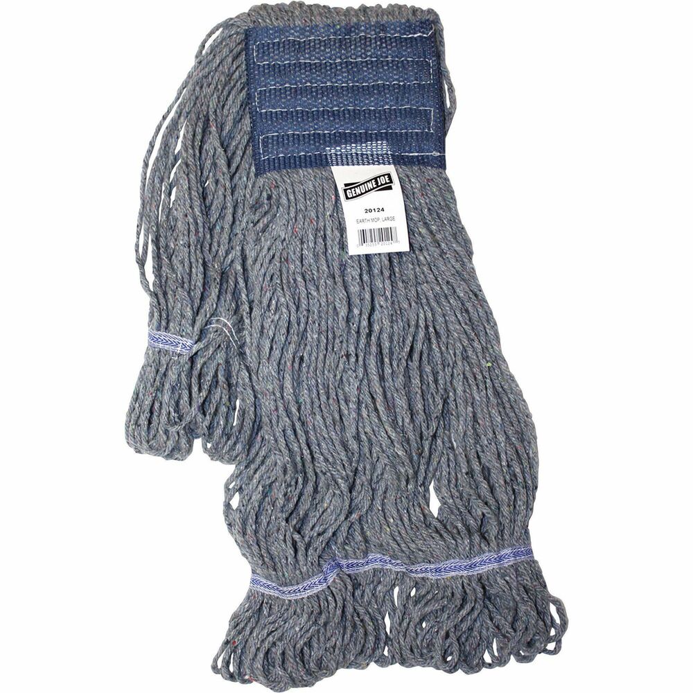 Image of Genuine Joe Earth Mop Mophead Refill, Large, Blue