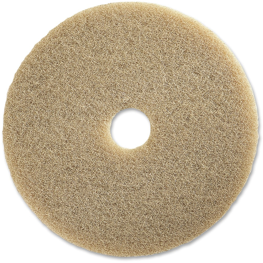 Image of Genuine Joe Ultra High-Speed Floor Pads, Open Web, 20", 5/CT, Champagne