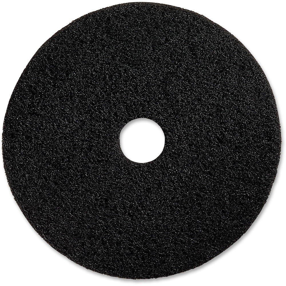 Image of Genuine Joe Gloss Floor Pads, Heavy-Duty, 20", 5/CT, Black