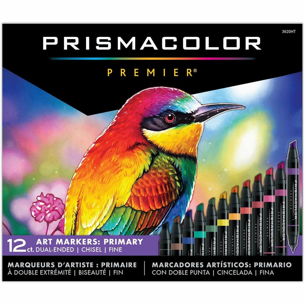 Image of Newell Brands Art Markers,Dual-Ended,Chisel/Fine Tip,12/BX,AST