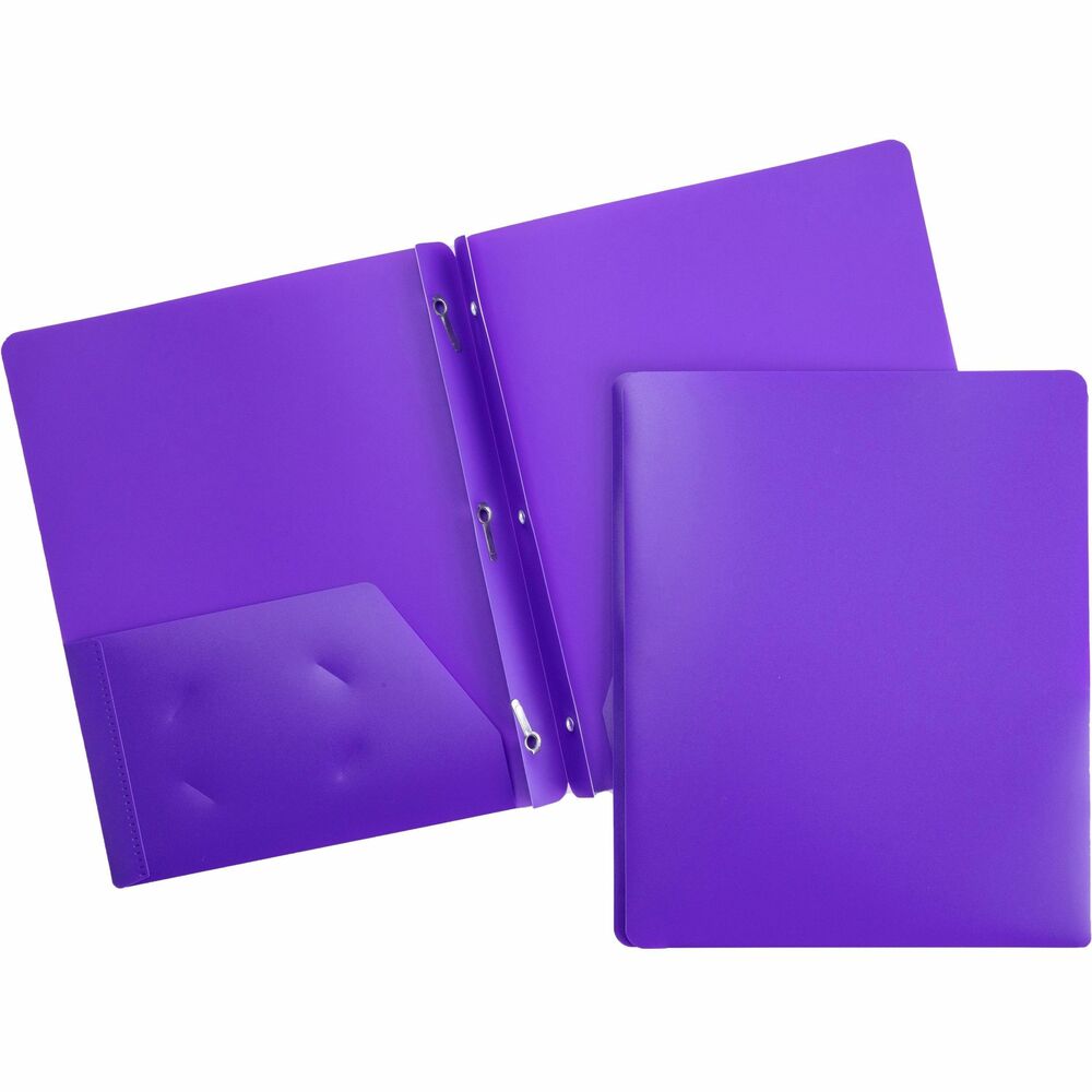 Image of Business Source Poly Portfolio, 3-Prong, 2 Pockets, Letter-size, Purple