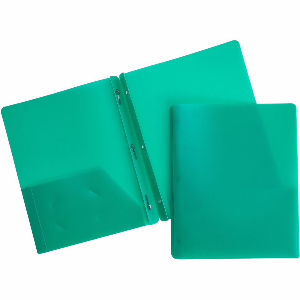 Image of Business Source Poly Portfolio, 3-Prong, 2 Pockets, Letter-size, Green
