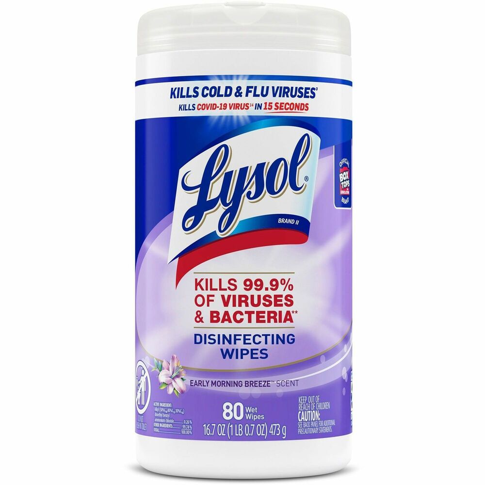 Image of Reckitt Benckiser Disinfecting Wipes,Early Morning Breeze,80 Wipes/Canister,WE