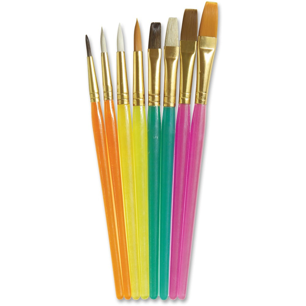Image of Pacon Brushes, Acrylic Handle, AST Sizes, 8/ST, Assorted