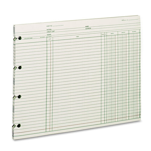 Image of Wilson Jones® Accounting Sheets, 9.25 X 11.88, Green, Loose Sheet, 100/pack