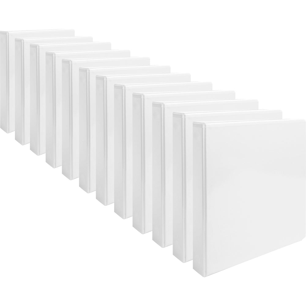Image of Business Source View Binders, w/ 2 Inside Pockets, 1" Capacity, 12/CT, White