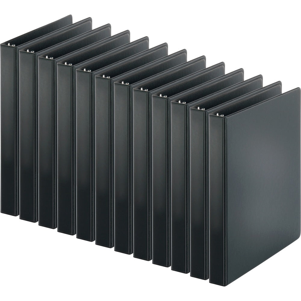 Image of Business Source Binders, Round Rings, 1" Capacity, 11"x8-1/2", 12/CT, Black