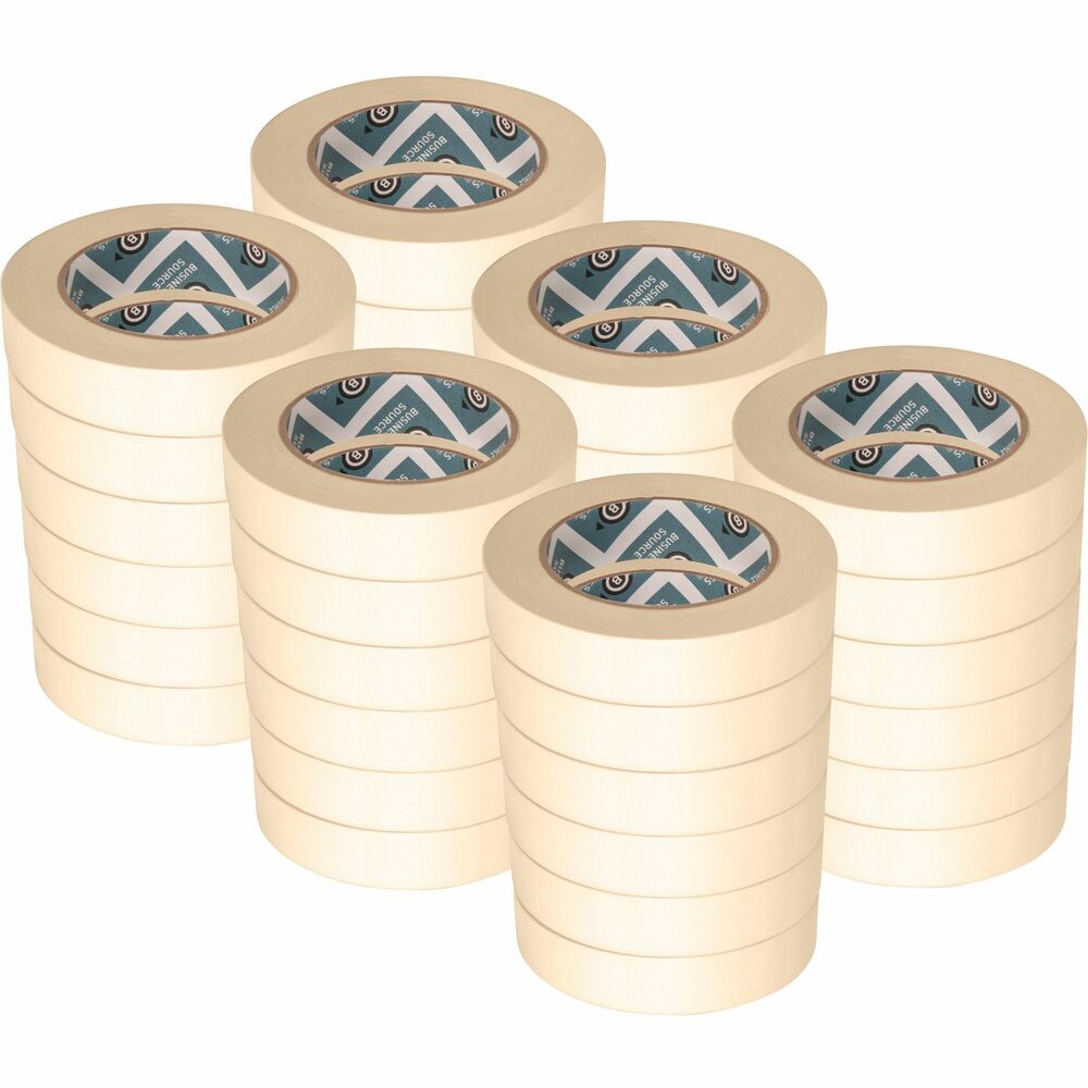 Image of Business Source Masking Tape,3" Core,1"x60 Yards,9/PK,4PK/CT,Natural Kraft