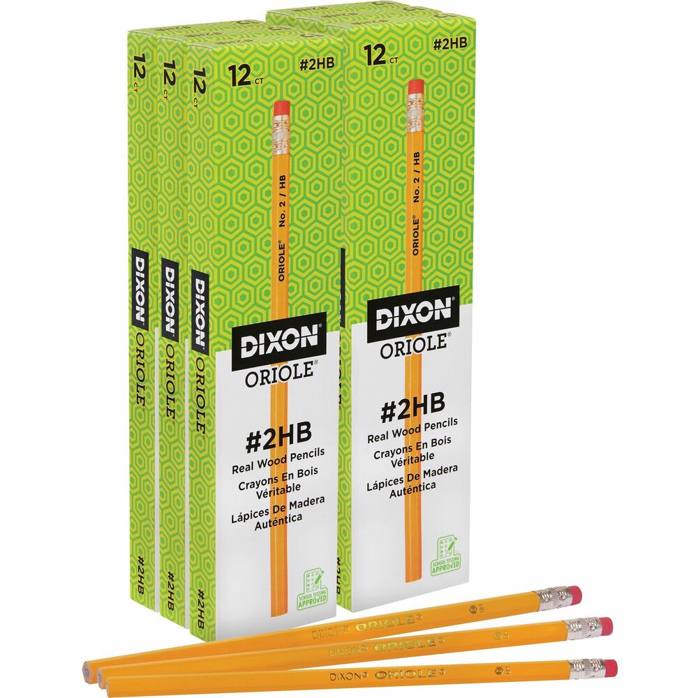 Image of Dixon Ticonderoga Company Oriole Pencils, No. 2 Lead Grade, Nontoxic, 72/PK, Yellow