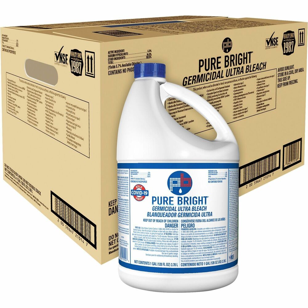 Image of KIK Custom Products Pure Bright Ultra Bleach, 1 Gal, 6/CT, White