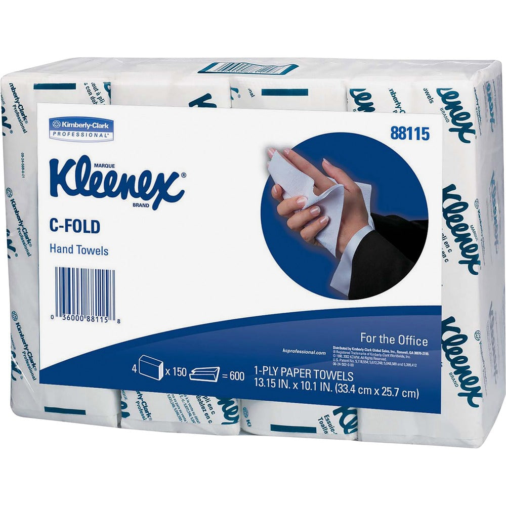 Image of Kimberly-Clark Professional C-Fold Towels,10-1/10"x13-1/4",150/BG,4BG/PK,4PK/CT,WE