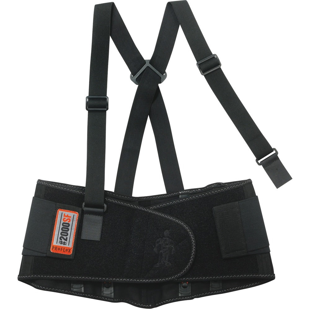 Image of Ergodyne Back Support,w/Suspenders,Spandex,42"-46"Waist,2XL,Black