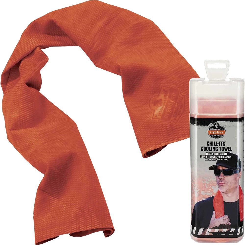 Image of Ergodyne Cooling Towel, Machine-Washable, 13"x29-1/2", Orange