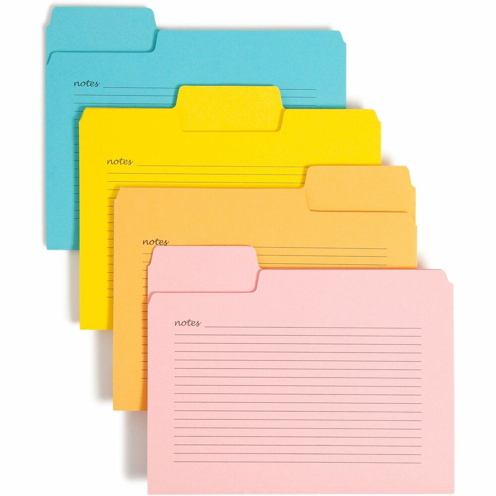 Image of Smead File Folders, w/Notes, 1/3-cut, 9-1/2"x11/5/8", 12/PK, AST