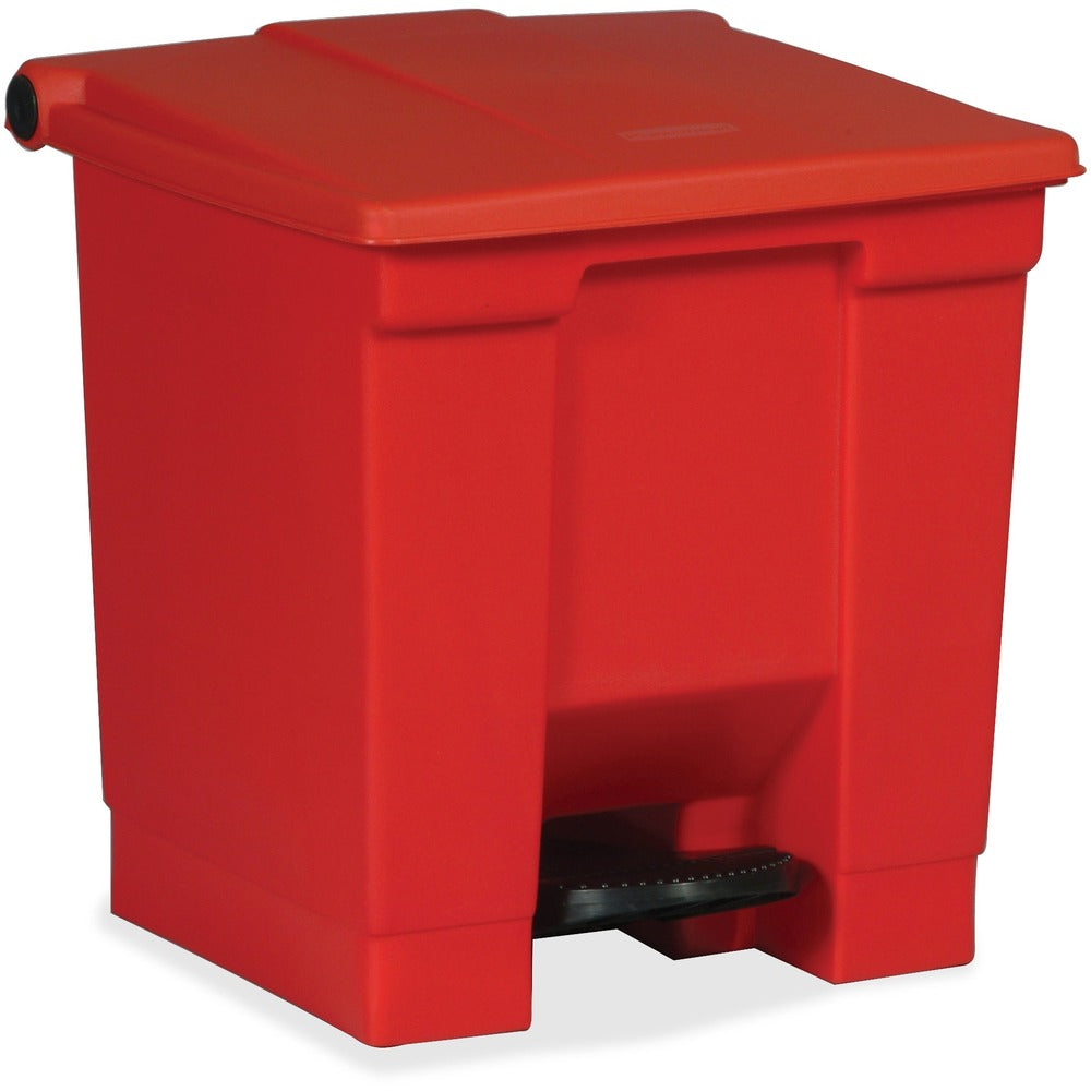 Image of Rubbermaid Commercial Products Step On Container,8 Gal, 16-1/4"x15-3/4"x17-1/8", Red