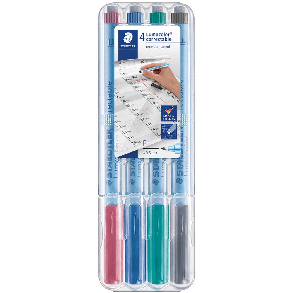 Image of Staedtler Correctable Marker Pen, .6mm, Non-Permanent, 4/ST, Ast