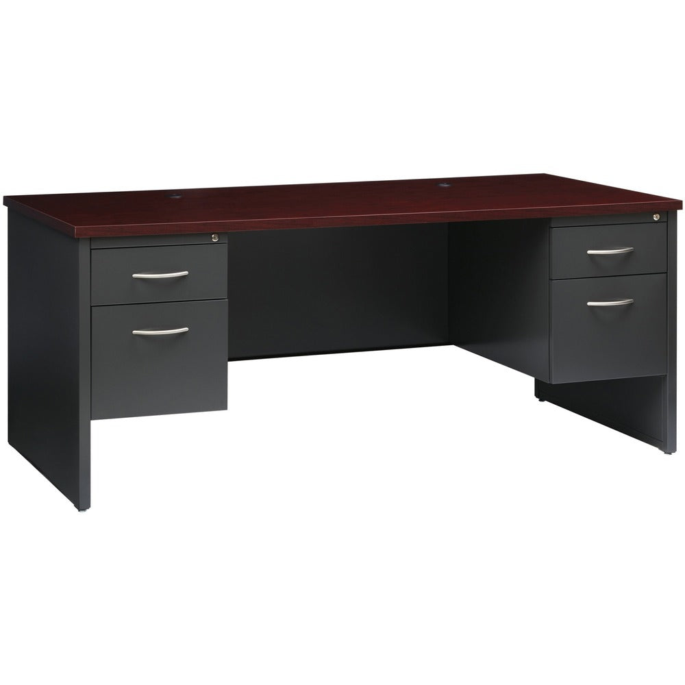 Image of Lorell Double Pedestal Desk, 36"x72", CH/MH