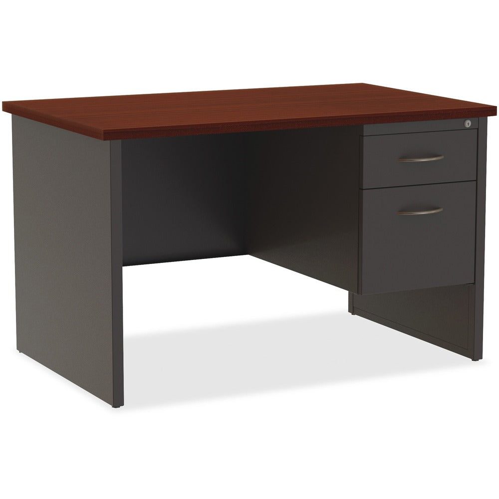 Image of Lorell Right Pedestal Desk, 30"x48", CH/MH
