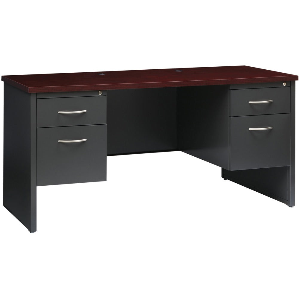 Image of Lorell Double Pedestal Credenza, 24"x60", CH/MH
