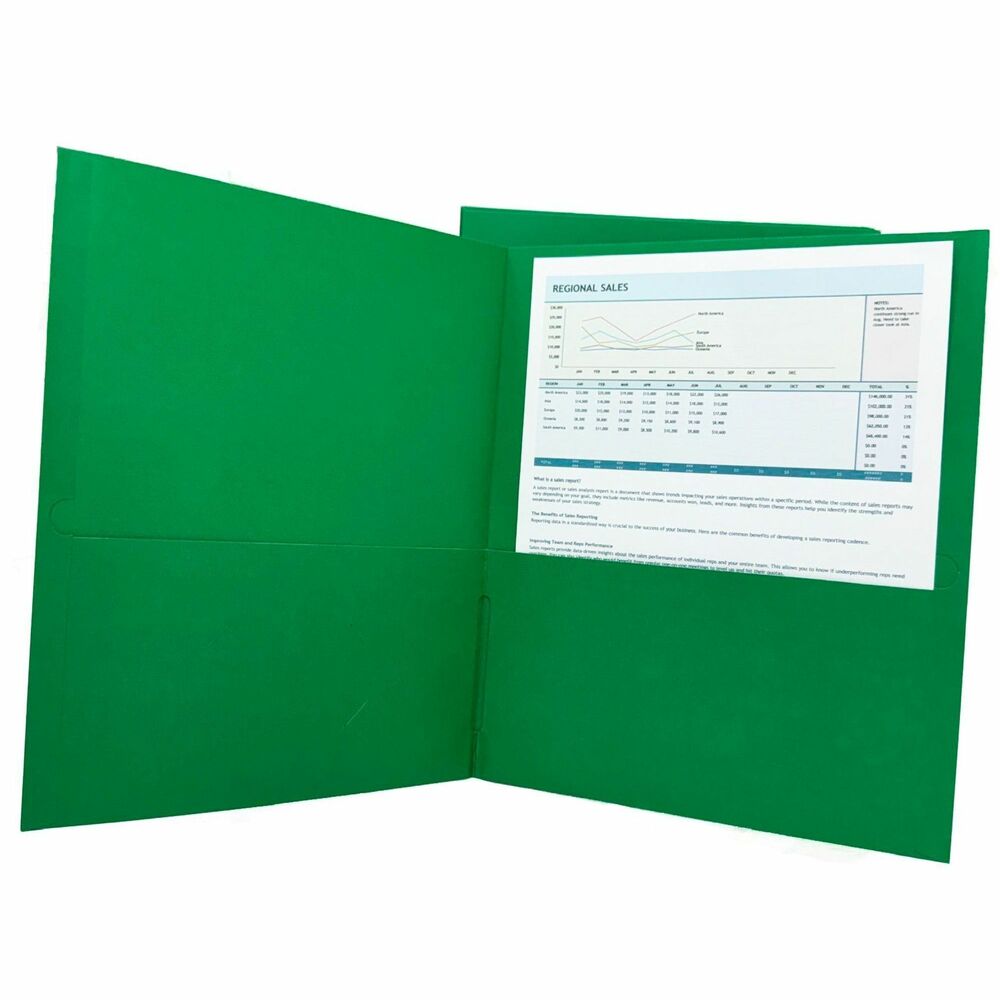 Image of Sparco Portfolio, 2-Pocket, 25/BX, Green