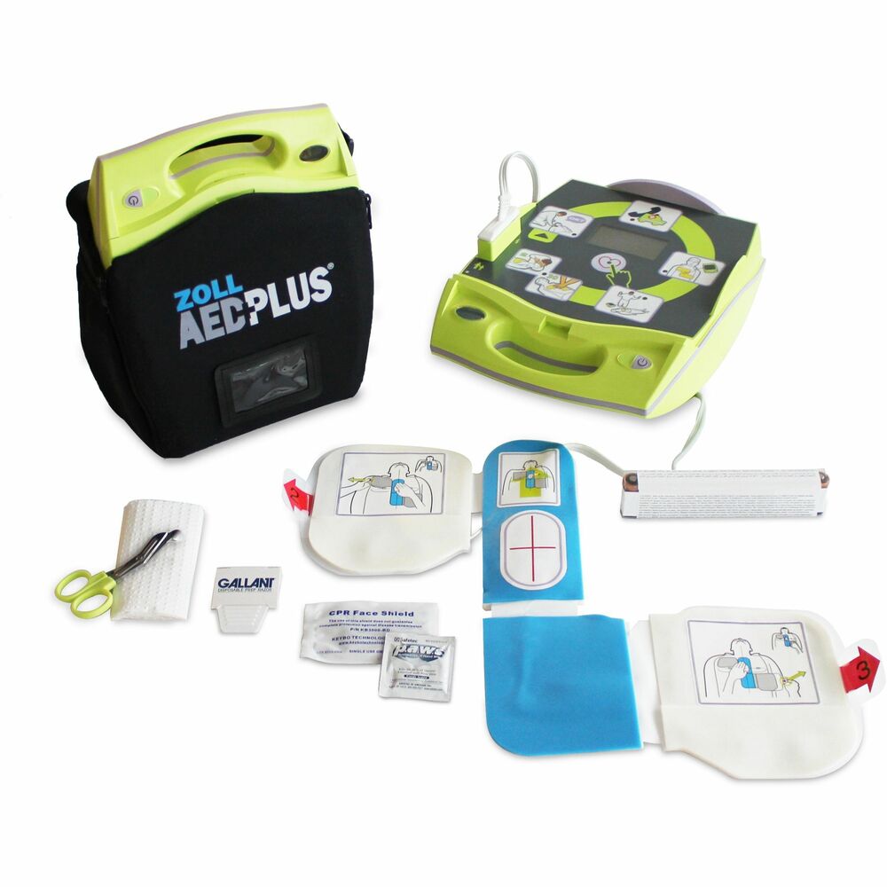 Image of Zoll Medical Corp AED Plus Defibrillator Package, CPR Padz, Lime