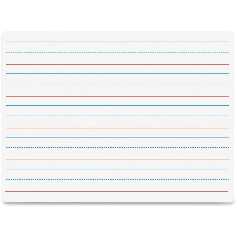 Image of Flipside Products Dry-Erase Board, Ruled, 9"x12", Red/Blue