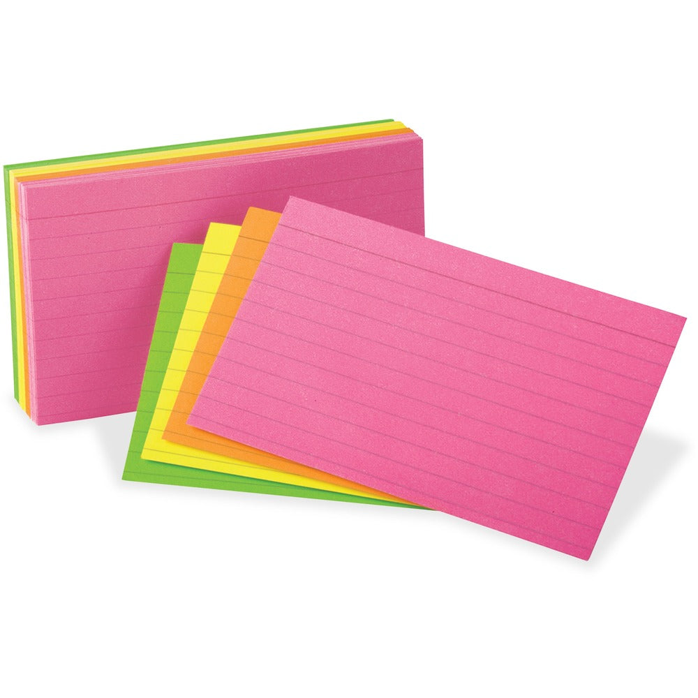 Image of Oxford Ruled Index Cards, 3"x5", 300/PK, Neon AST