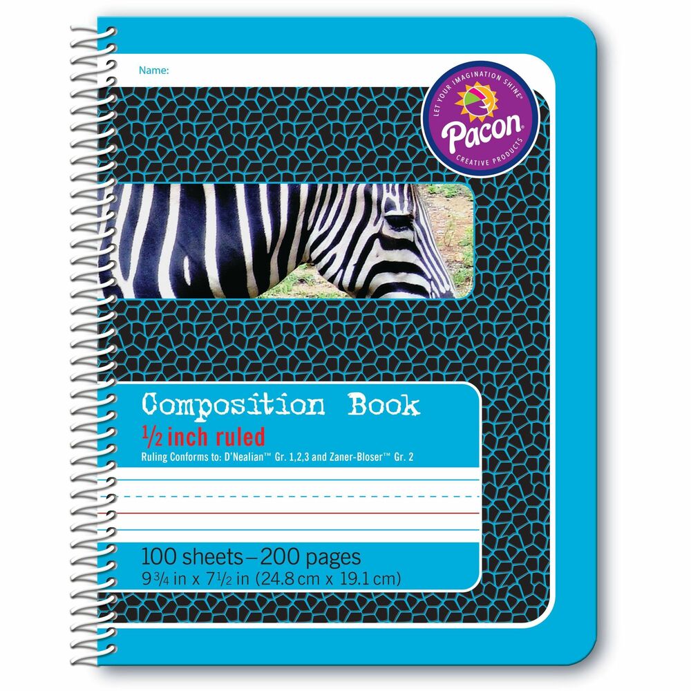Image of Pacon Composition Book,Spiral Bound,9-3/4"x7-1/2",100 Sheets,WE