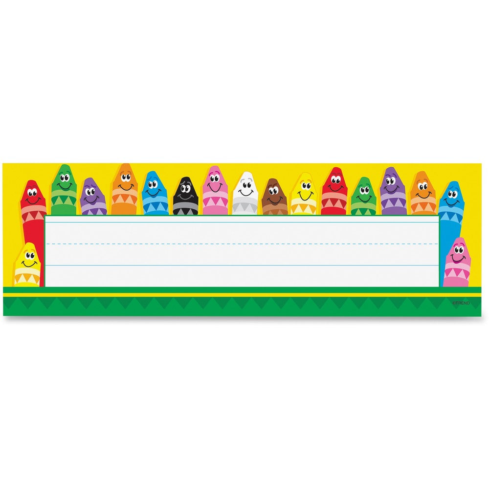 Image of Trend Enterprises Colorful Crayons Nameplates, 36/PK, Multi