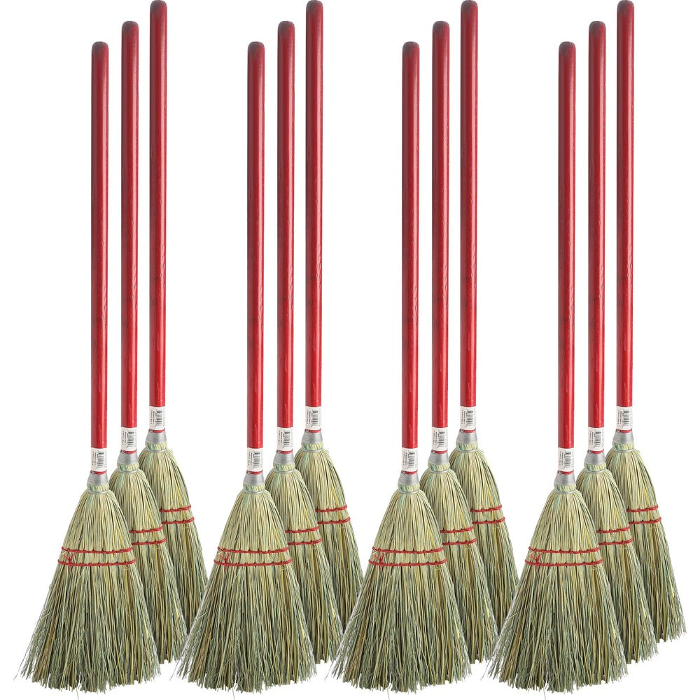 Image of Genuine Joe Toy Broom, Corn Fiber Bristles, 24"L Handle, 12/CT, Natural