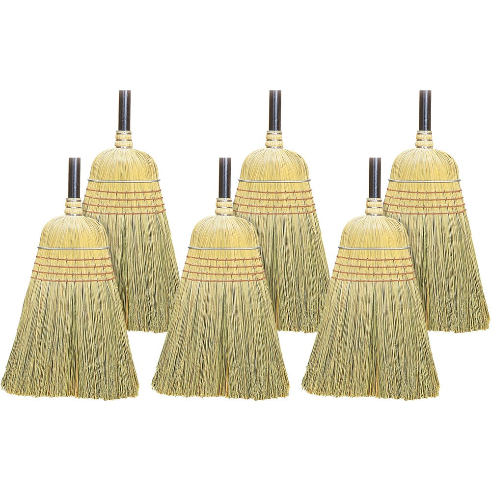 Image of Genuine Joe Warehouse Corn/Fiber Broom, 6EA/CT, Natural