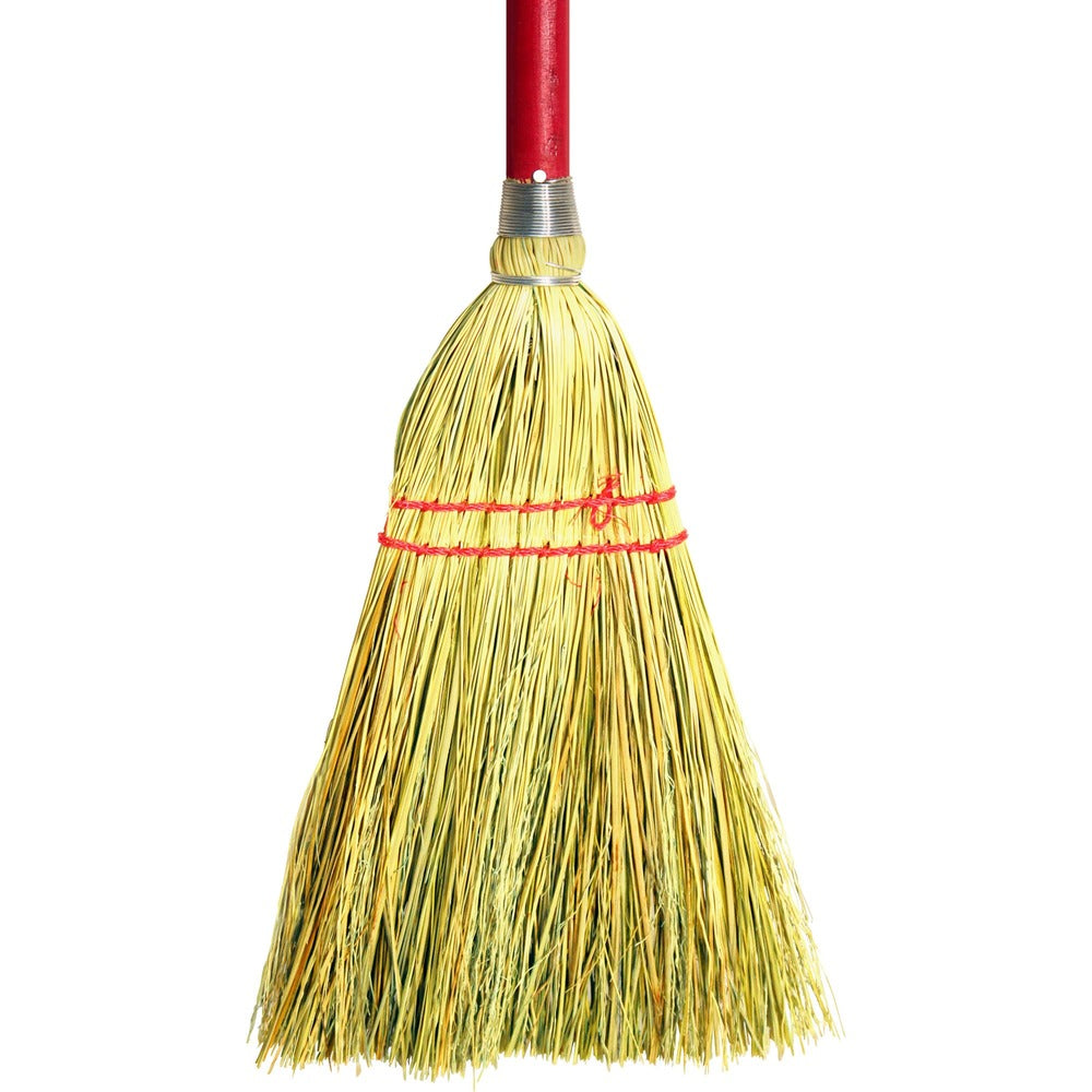 Image of Genuine Joe Lobby Broom, Corn/Fiber Bristles, 34" Wood Handle, Natural