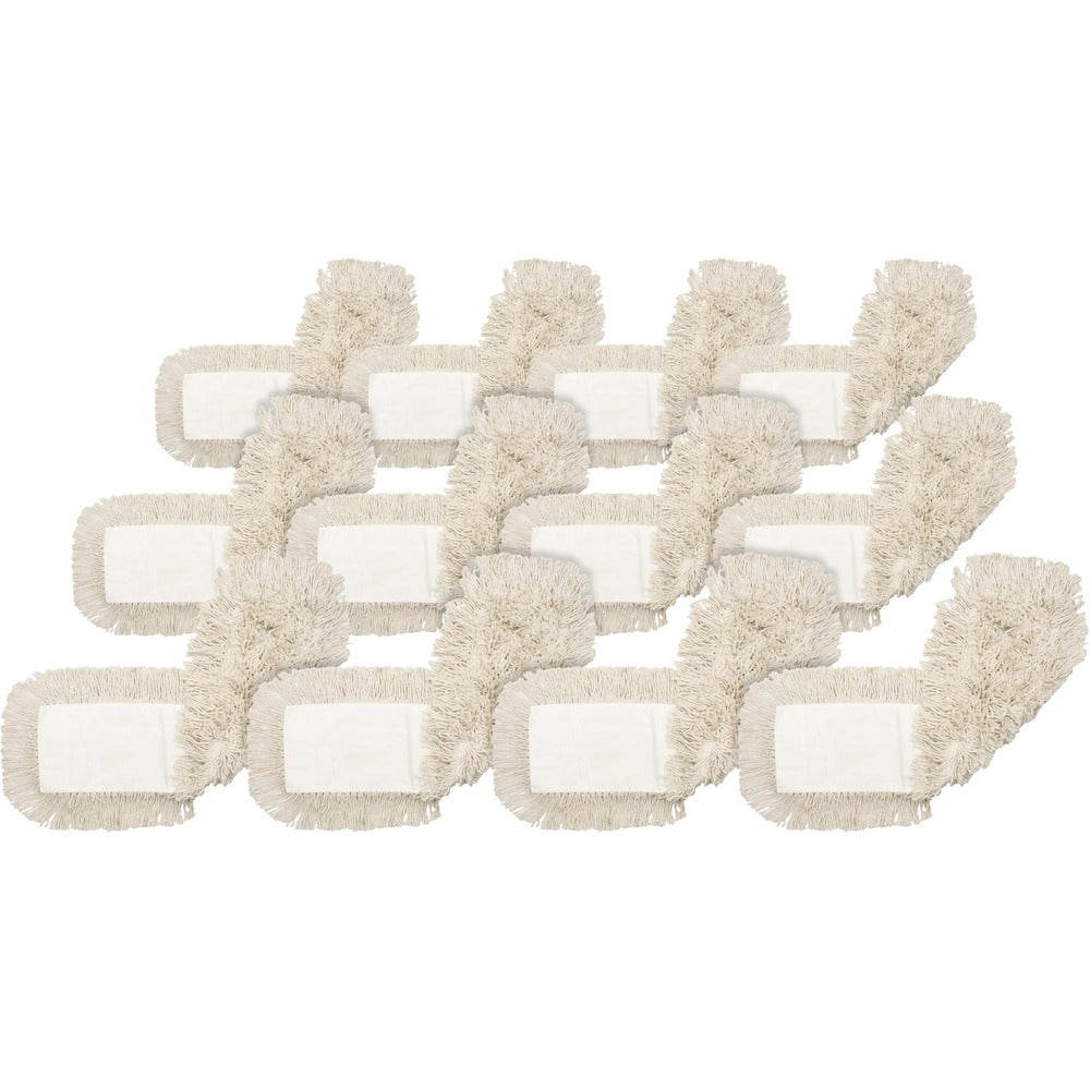 Image of Genuine Joe Dust Mop Refill, Cotton, Launderable, 24"x5", 12/CT, Natural