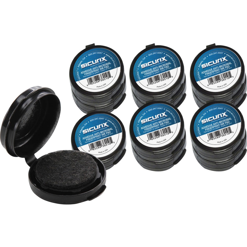Image of Baumgartens Finger Print Pad,AdhBack,1-1/2"x1-1/2"x1/2",12/CT,BK/BK Ink