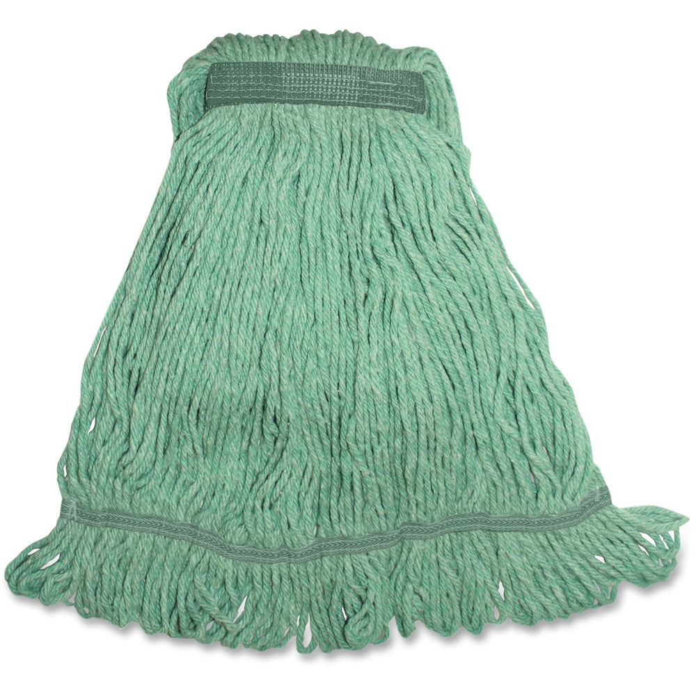 Image of Genuine Joe Wet Mop, Narrow Band, Blend, Looped, Medium, 12/CT, Green