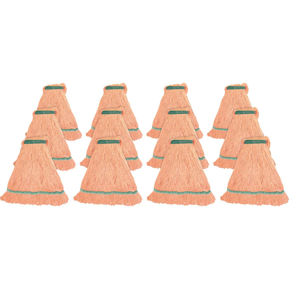 Image of Genuine Joe Wet Mop, Narrow Band, Blend, Looped, Medium, 12/CT, Orange