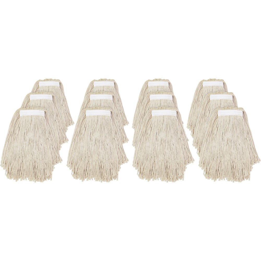 Image of Genuine Joe Mophead, 4-Ply, Narrow Band, Cut End, 24 oz, 12/CT, Natural