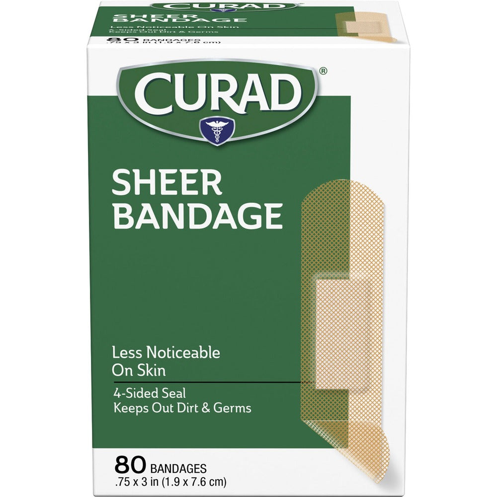 Image of Medline Sheer Adhesive Bandages, 3/4"x3", 80/BX