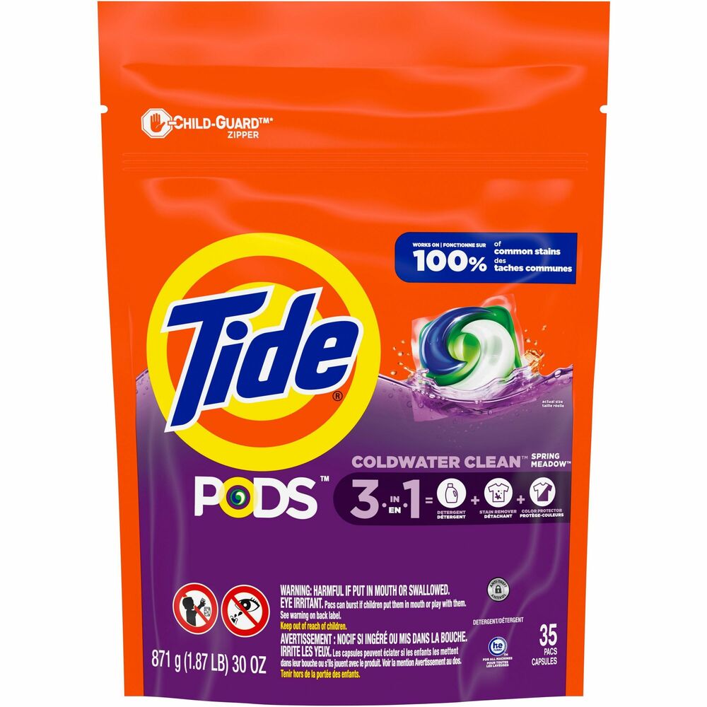 Image of Procter & Gamble Commercial Laundry Detergent Pods, Spring Meadow, 35/BG, WE/OE