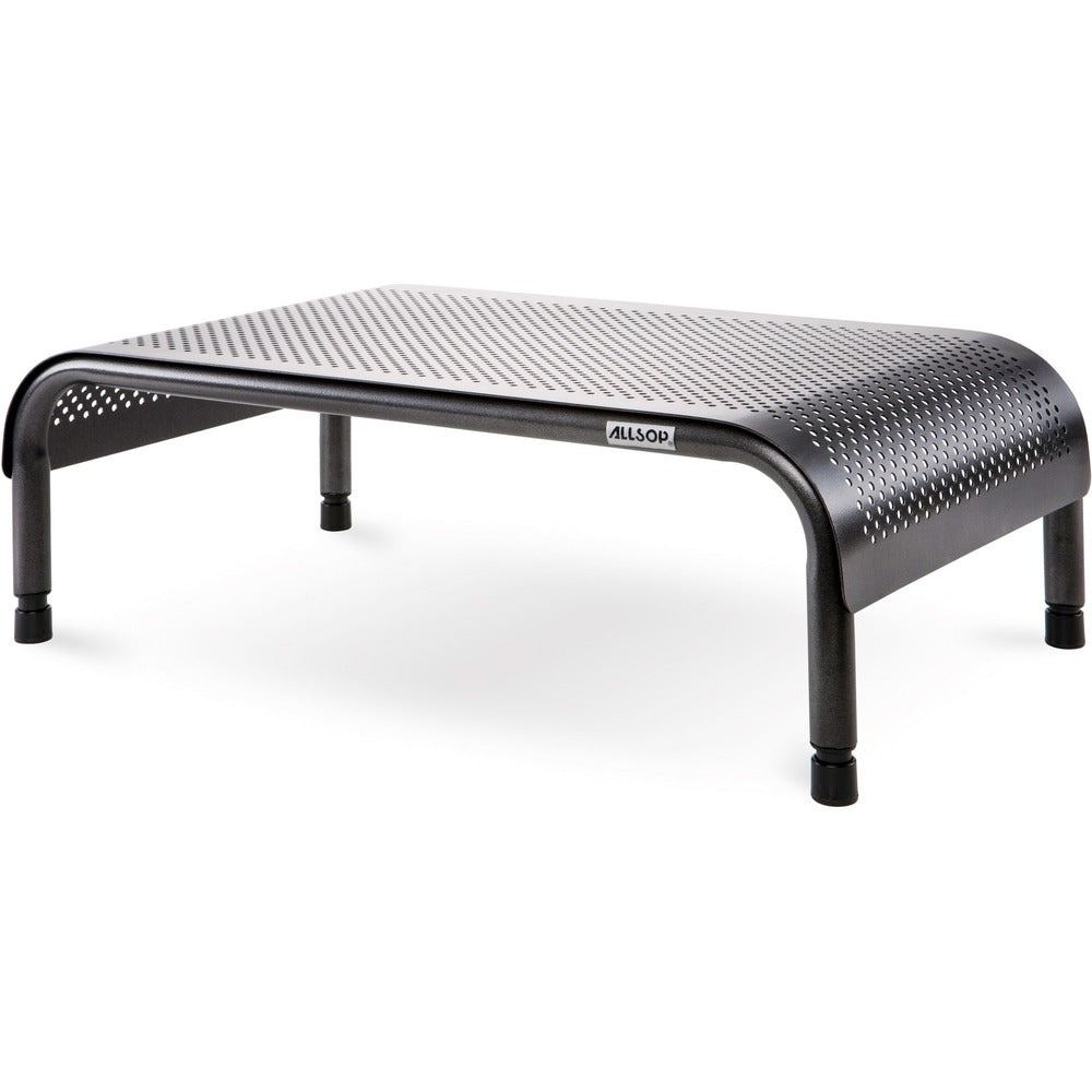 Image of Allsop Monitor Stand, Metal, Ergo 3, 10"x18"x6", Pearl/Black