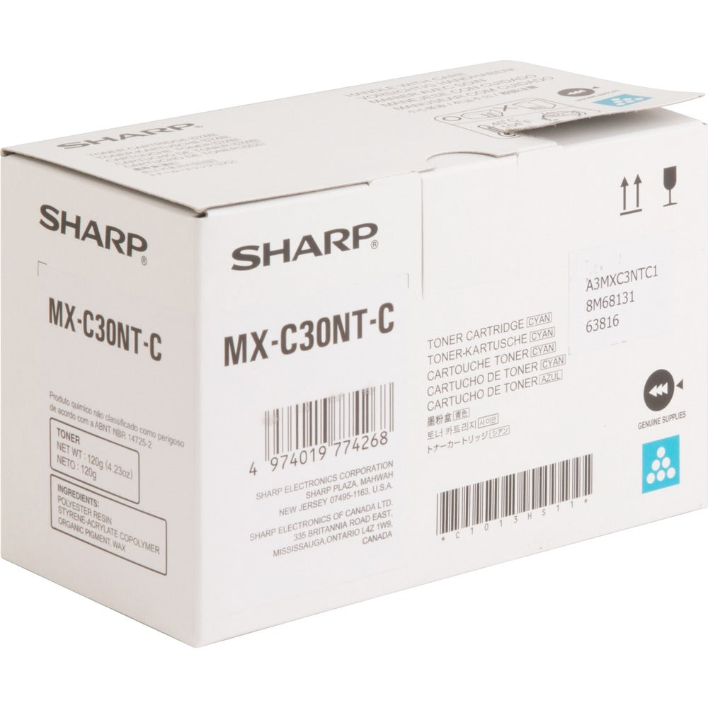 Image of Sharp Toner Cartridge, f/ MX-C300, 6000 Page Yield, CYN