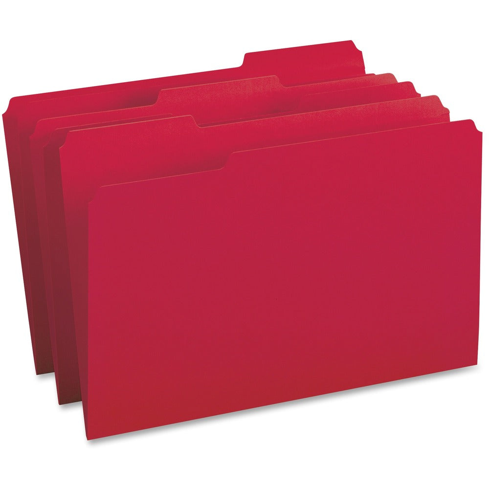 Image of Business Source File Folders,1/3-Cut Tabs, Legal-size, 100/BX, RD
