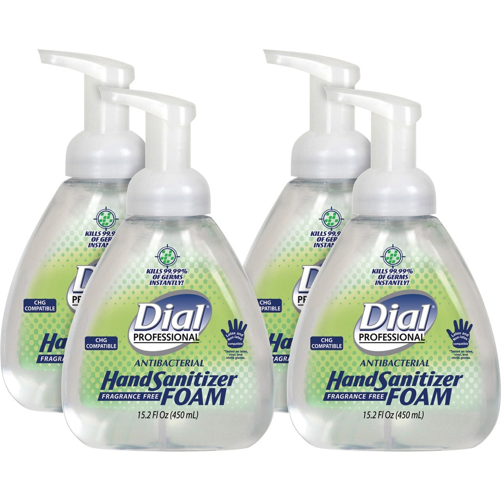 Image of Dial Corporation Foam Hand Sanitizer, Antibacterial, 15.2 fl. oz., 4/CT, CL